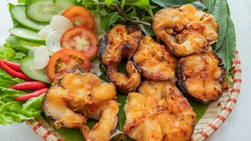 Cá lăng nướng riềng